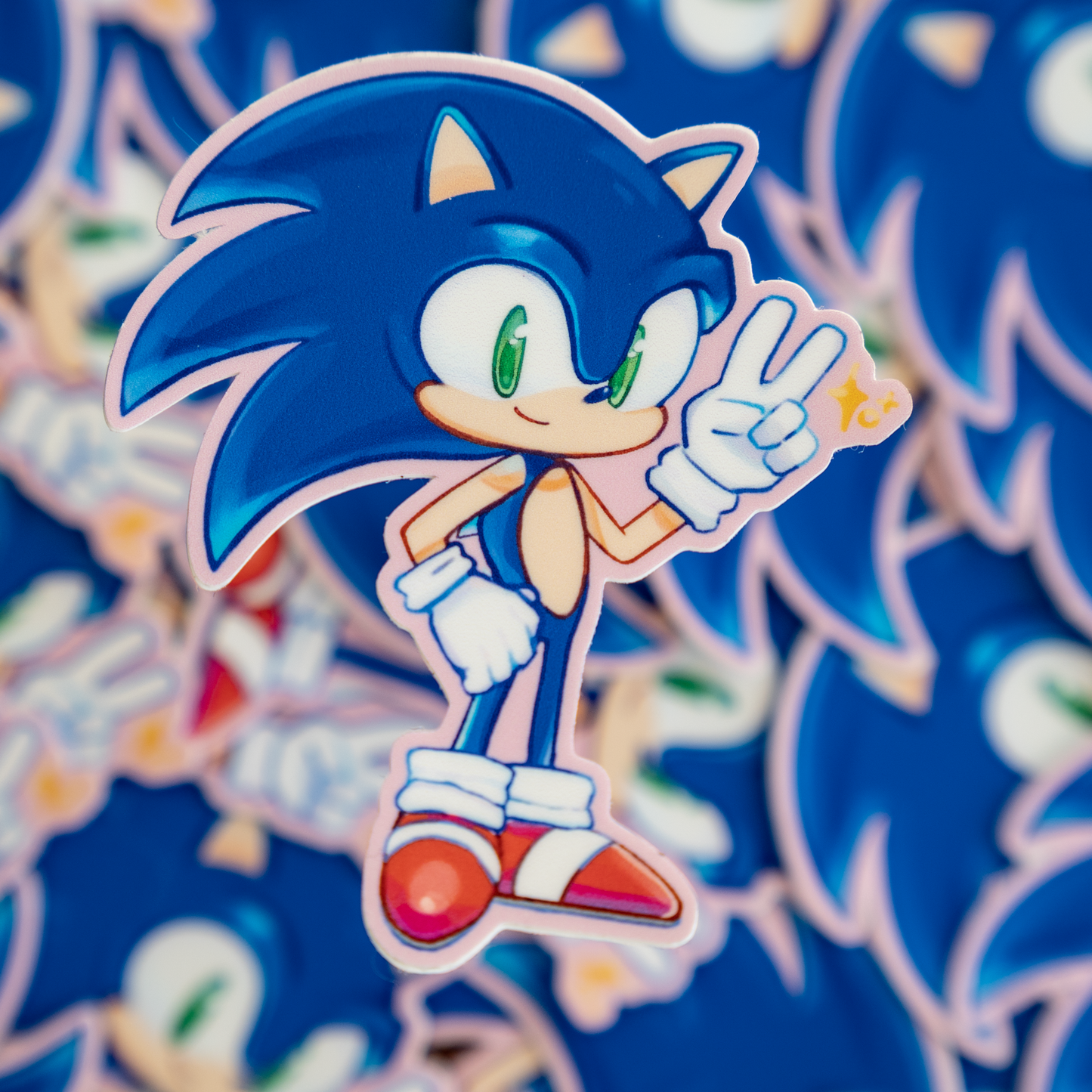 Sonic The Hedgehog Peace Pose Sticker