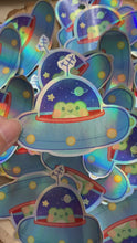 Load and play video in Gallery viewer, Holo Space Frog Die Cut Sticker
