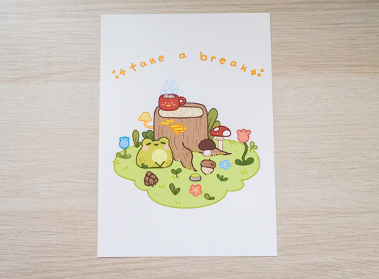 Take A Break Frog Print