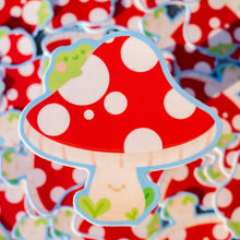 Load image into Gallery viewer, Frog on a Mushroom Sticker