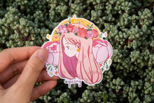 Load image into Gallery viewer, Pink Peony Flower Girl Sticker