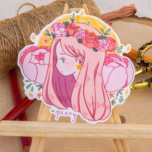 Load image into Gallery viewer, Pink Peony Flower Girl Sticker