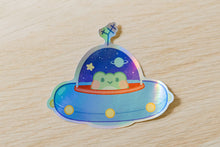 Load image into Gallery viewer, Holo Space Frog Die Cut Sticker