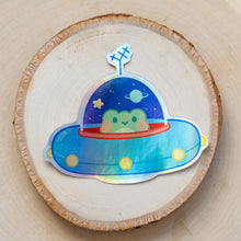 Load image into Gallery viewer, Holo Space Frog Die Cut Sticker