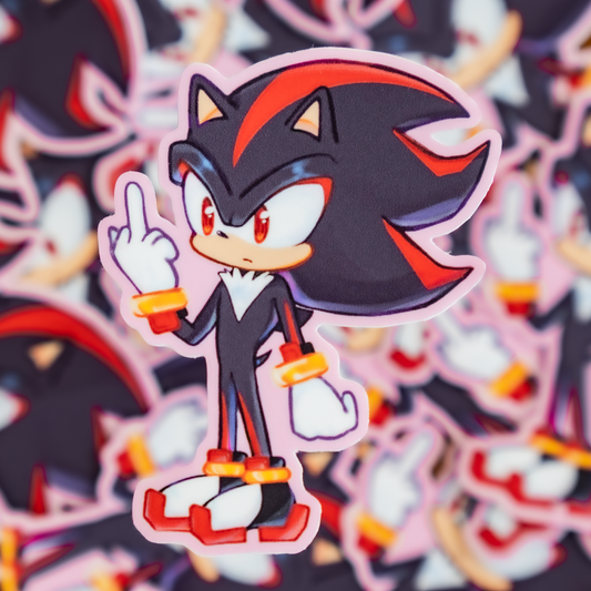 Shadow The Hedgehog Flip Off Sticker