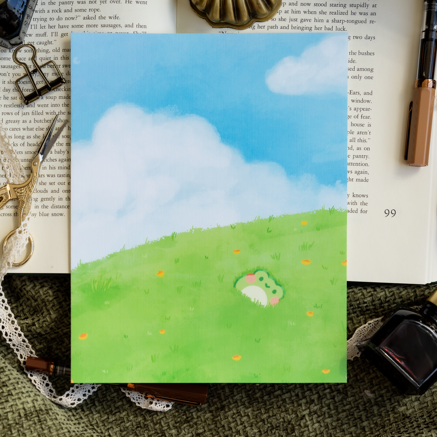 Frog on a Hill 8x10 Large Print