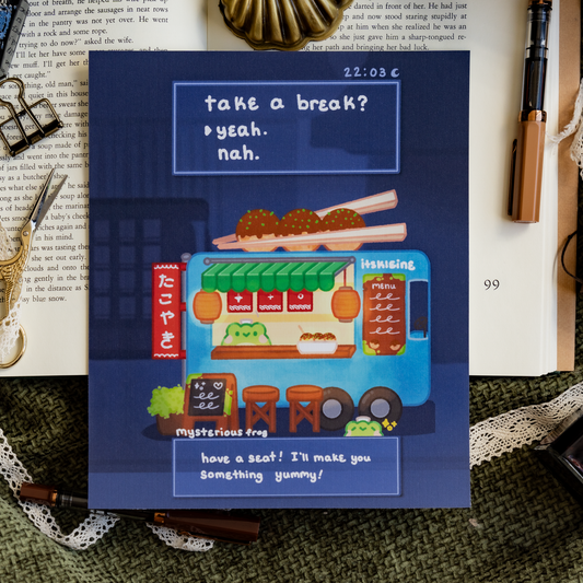 Takoyaki Truck Frog 8x10 Large Print
