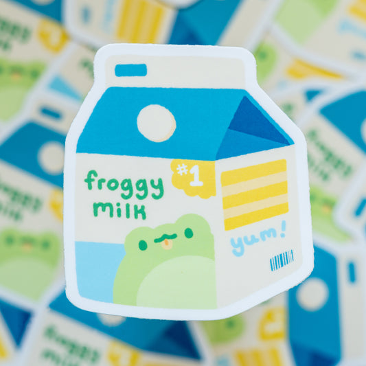 Froggy Milk Sticker