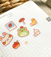 Load image into Gallery viewer, Cozy Fall Friends Sticker Sheet

