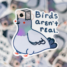 Load image into Gallery viewer, Birds Aren&#39;t Real Clear Die Cut Sticker
